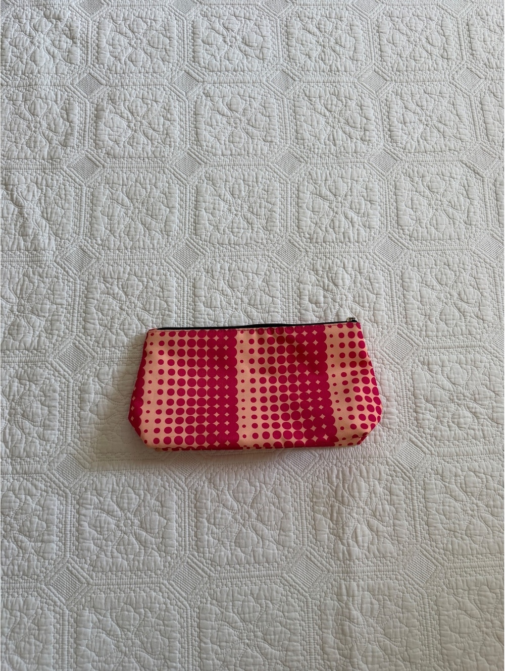 Clinique Compact Zippered Pouch with Red and Pink Dot Design